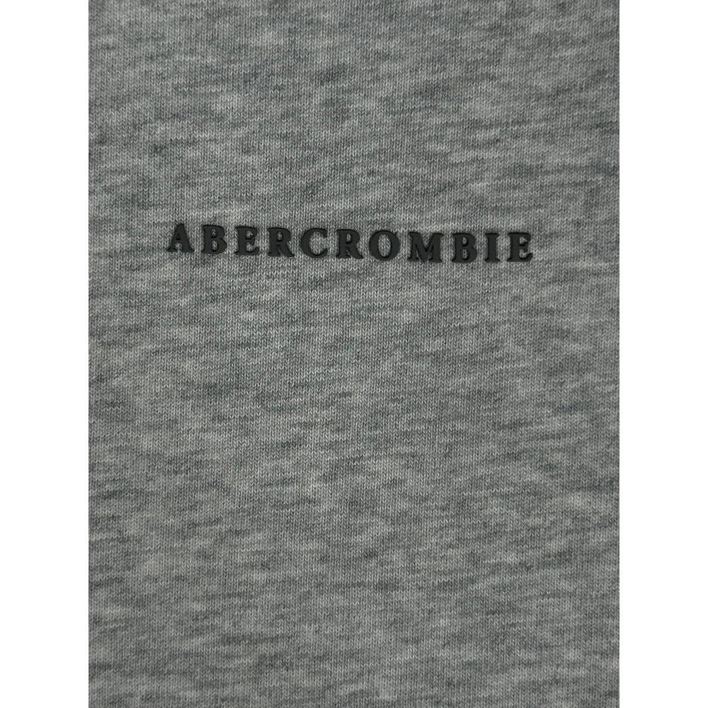 Abercrombie Fitch T Shirt Mens M Gray Premium Polished Tee Textured Logo - Picture 2 of 8